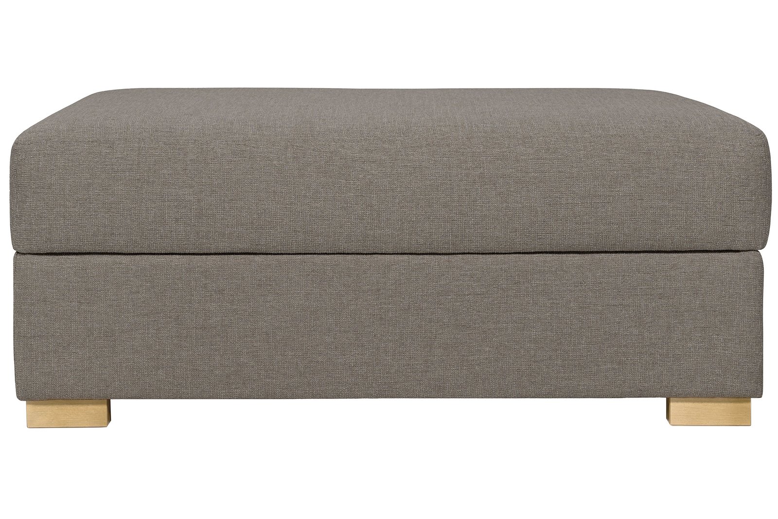 Modern Living pall Med oppbevaring. Tekstil Jenny 3/3 warm grey og ben 1 hvitva