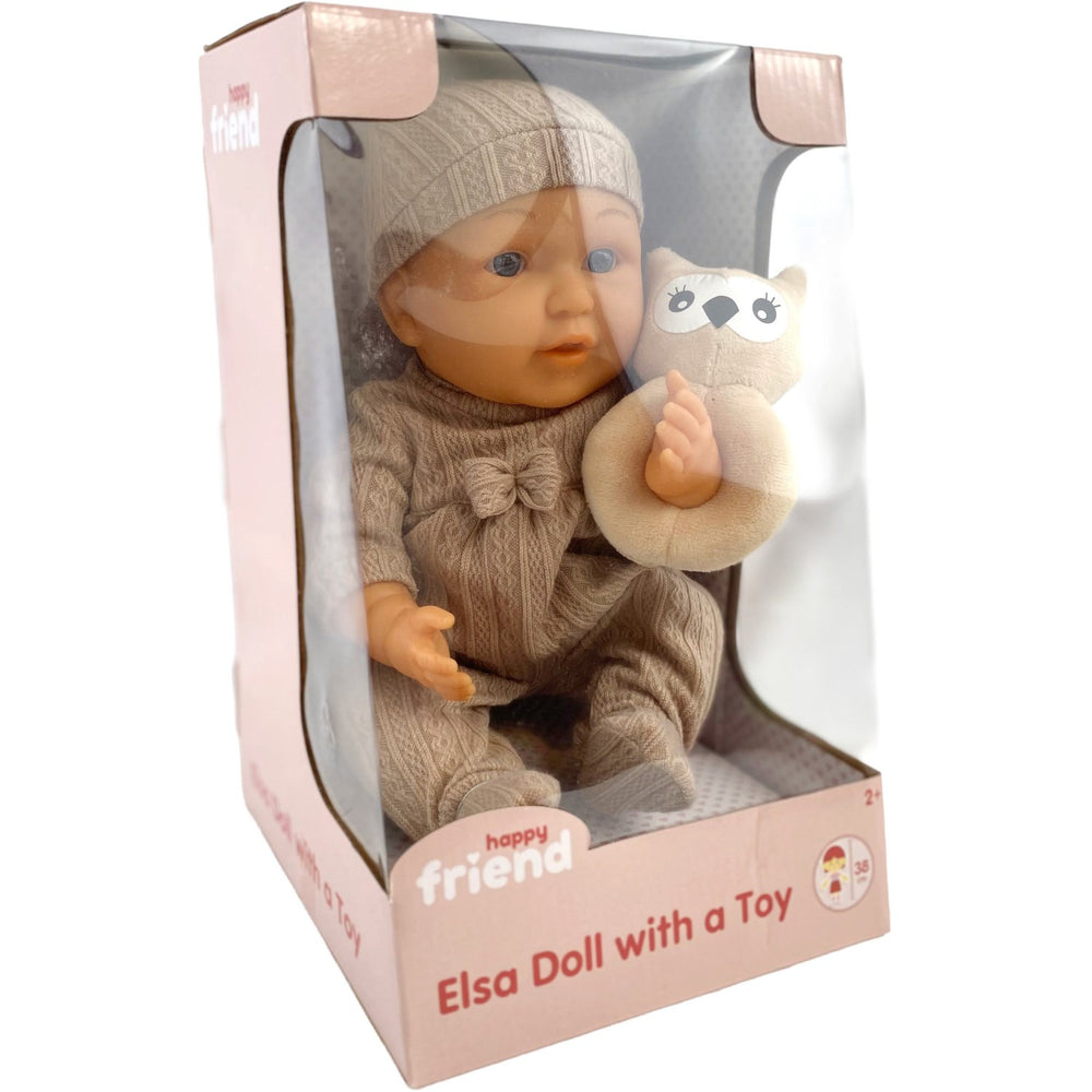 Køb Happy Friend Elsa Dukke 38 cm med Legetøj Brun Dragt