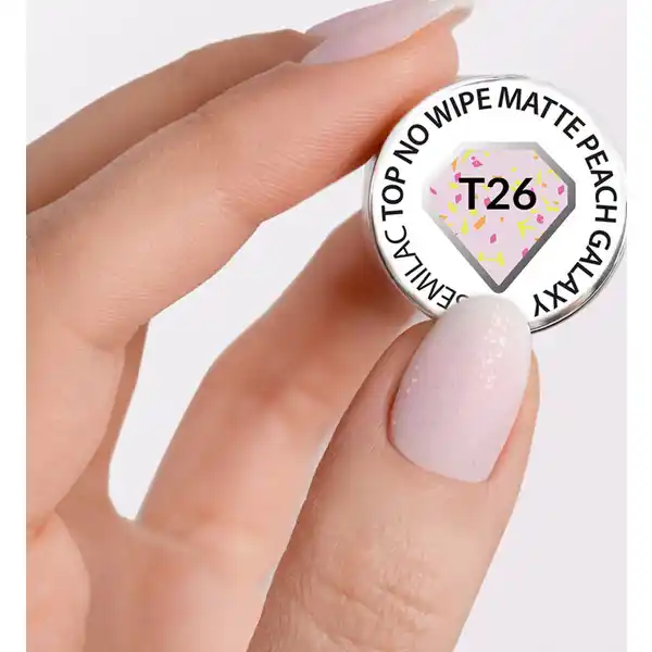 UV-Nagellack T26 No Wipe Matte Peach Galaxy