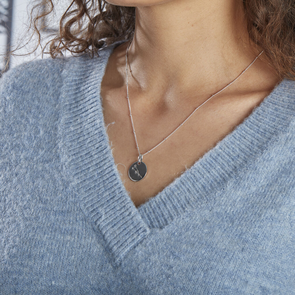 Collier Astr Argent Oxydes De Zirconium