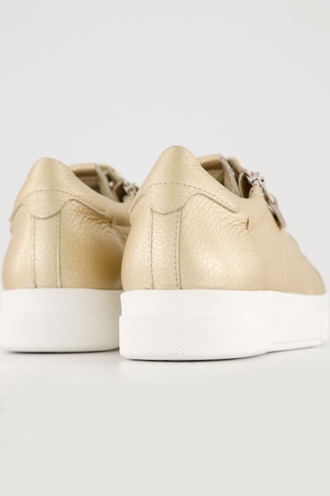 Vitaform Leder-Sneaker, Metallic-Optik, Zipper, Weite H