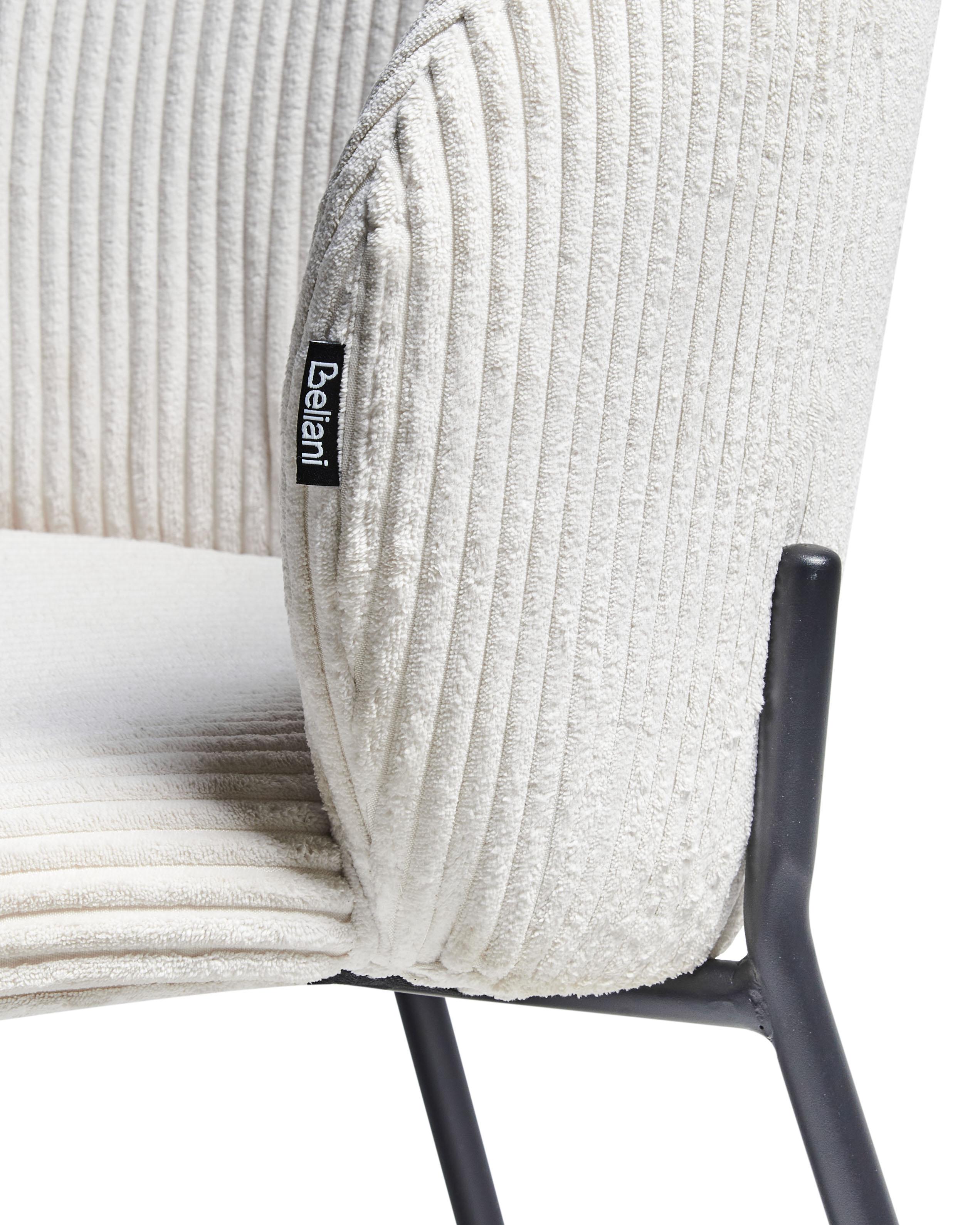 Set van 2 eetkamerstoelen MILES Corduroy Gebroken wit