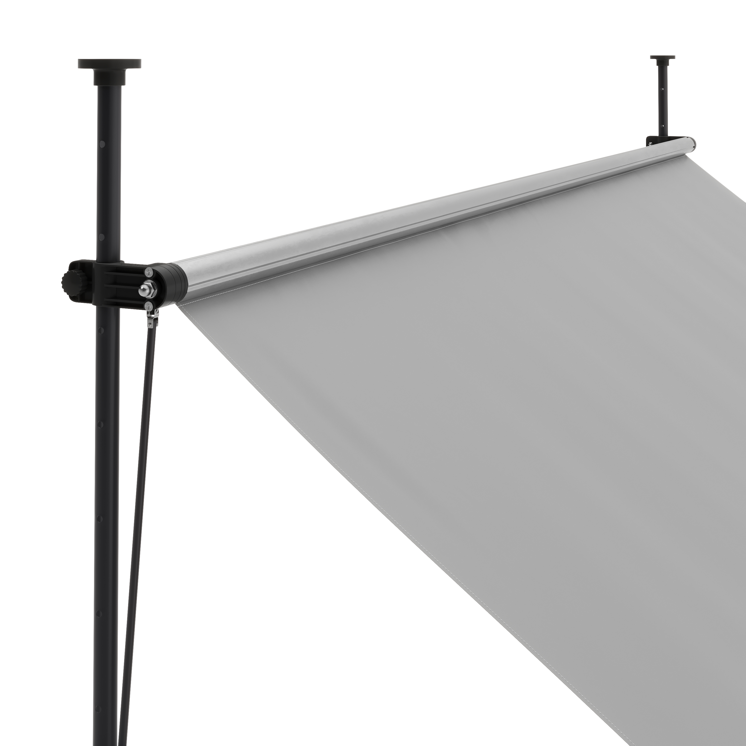 Balkonmarkise mit LED 300 x 150 cm grau