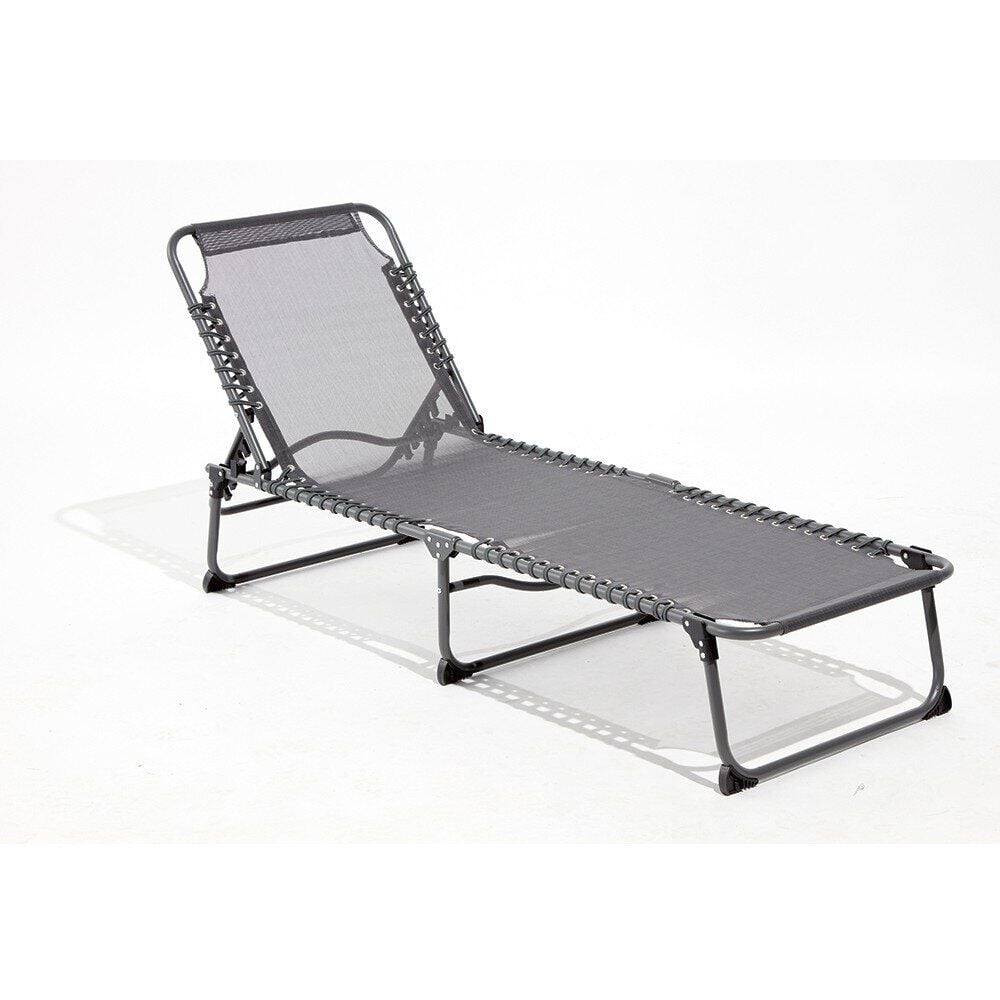 Transat pliant relax gris