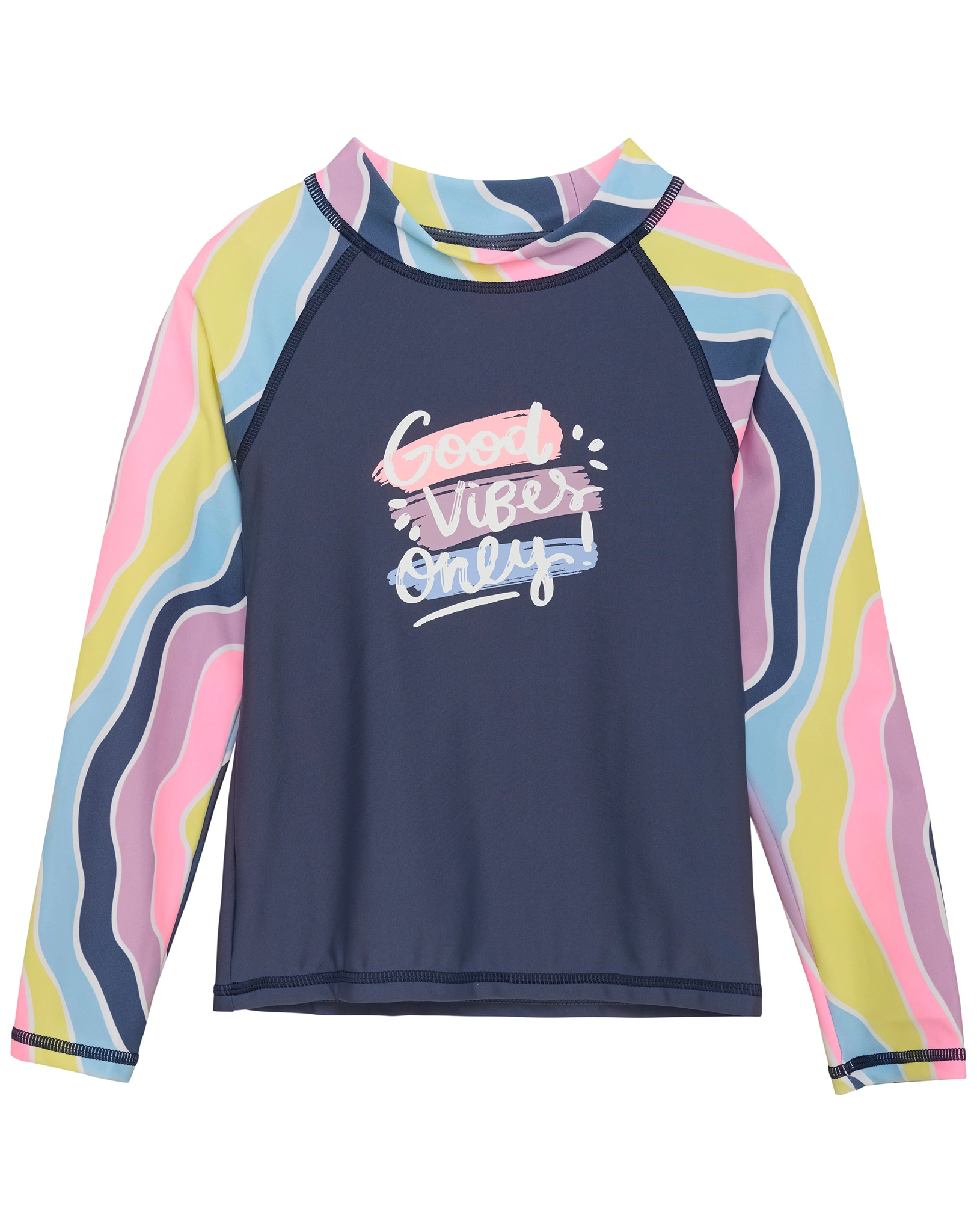 Langarm-Badeshirt GOOD VIBES ONLY in lavender mist