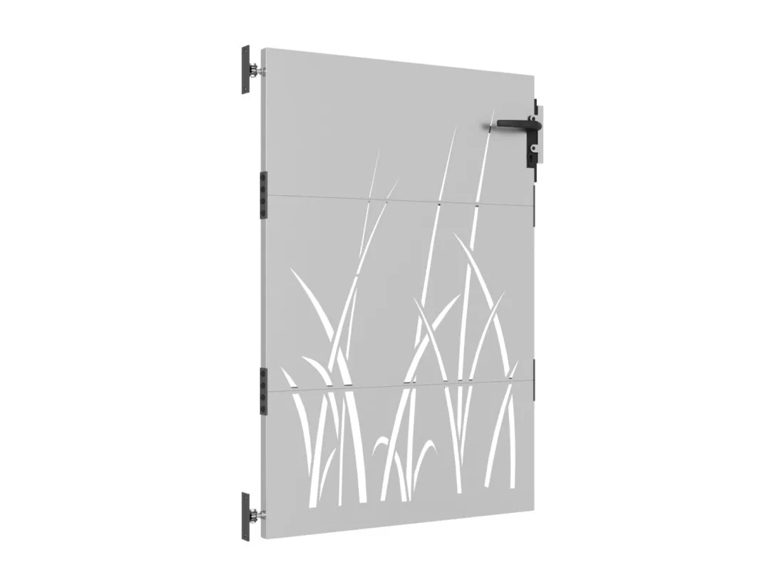 Portail de jardin 85x125 cm acier corten conception d'herbe