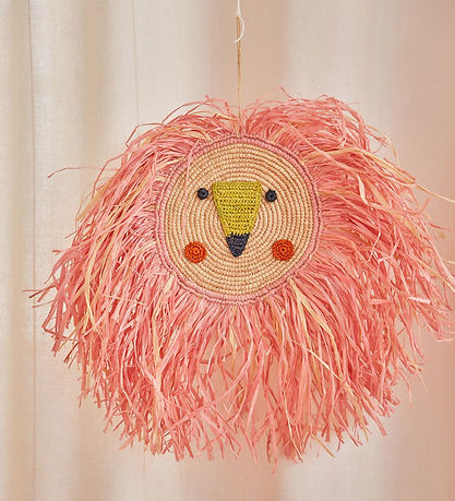 Rice Wanddekoration - Raffia Tier - Large - Pink