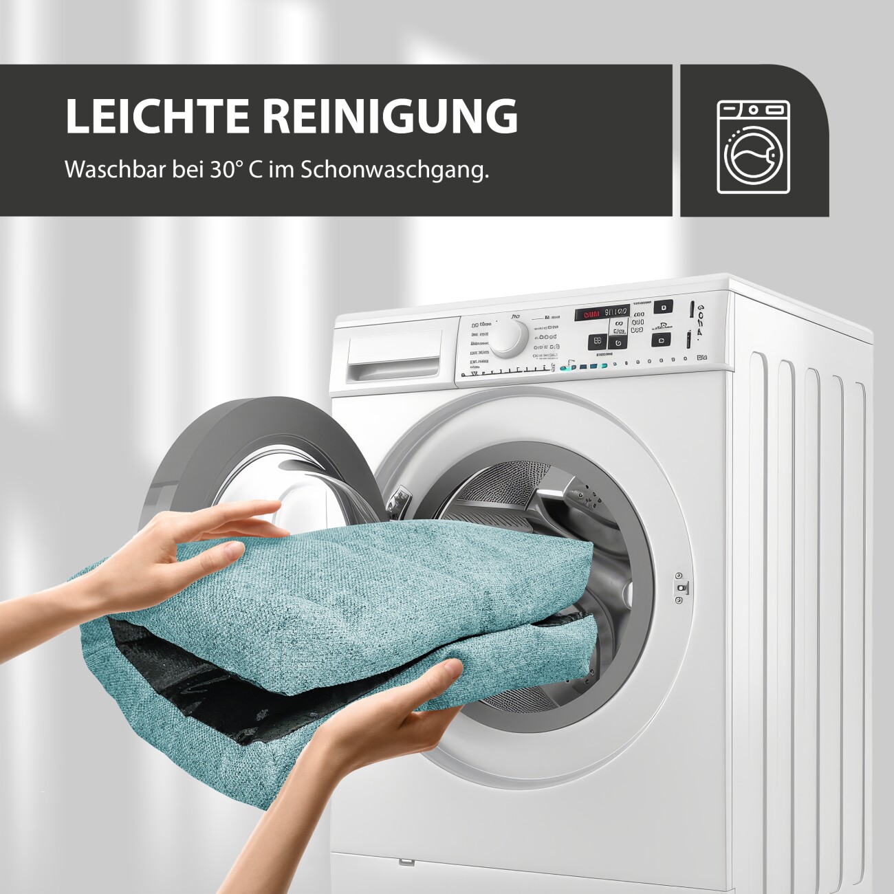 Rohrschneider ® Hundebett mit Anti-Rutsch-Boden, strapazierfähiges Kissen für Hunde und Katzen, B120 x T75 x H7 cm, inkl. Gratis-Wassernapf