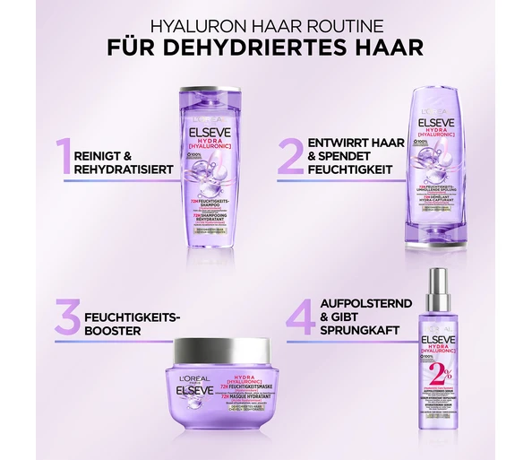 Elsève Elseve Hydra Hyaluronic 72H Feuchtigkeits-Umhüllende Spülung