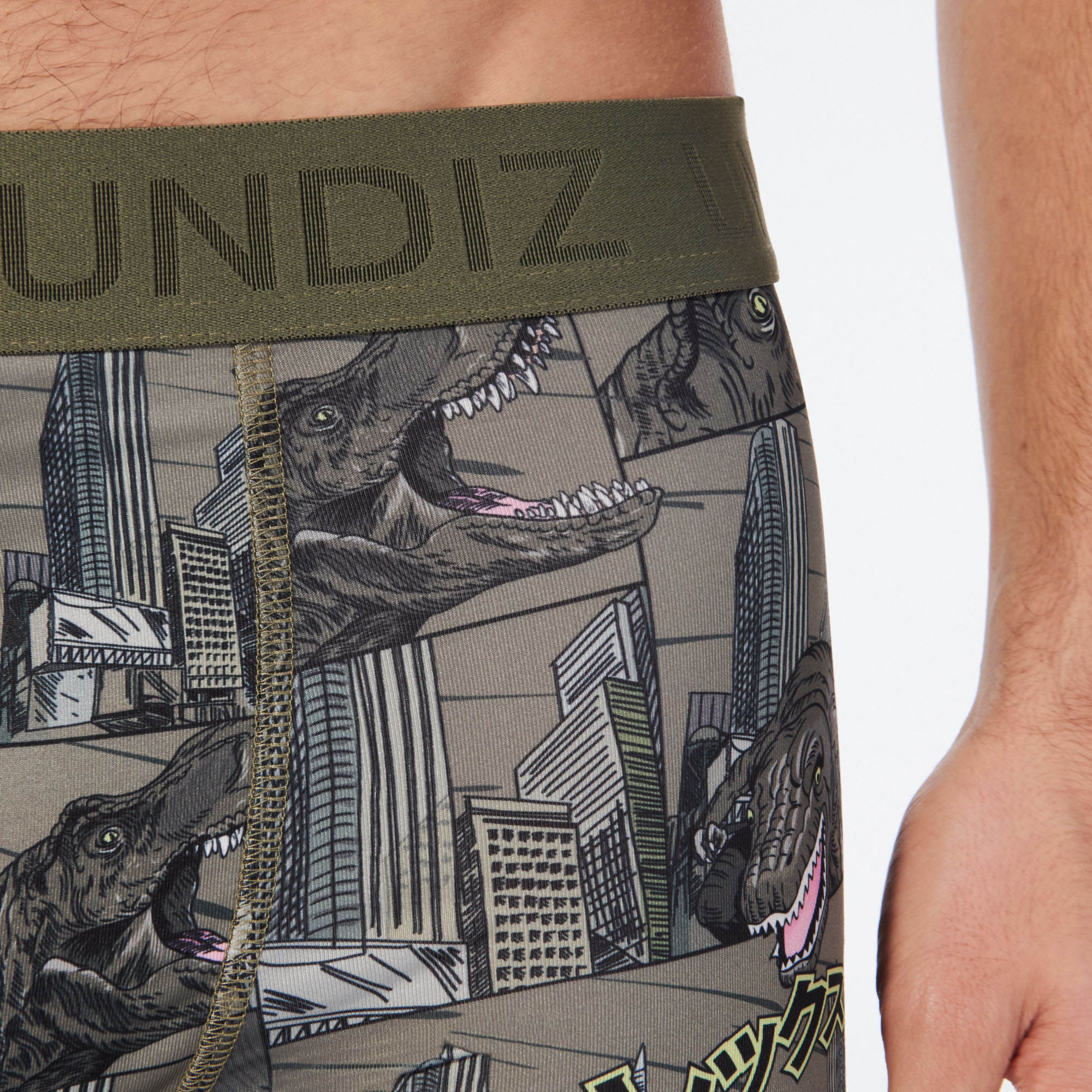 Boxer à motifs dinosaures en microfibre