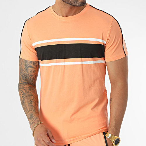 Ensemble Tee Shirt Et Short Jogging E384 Orange