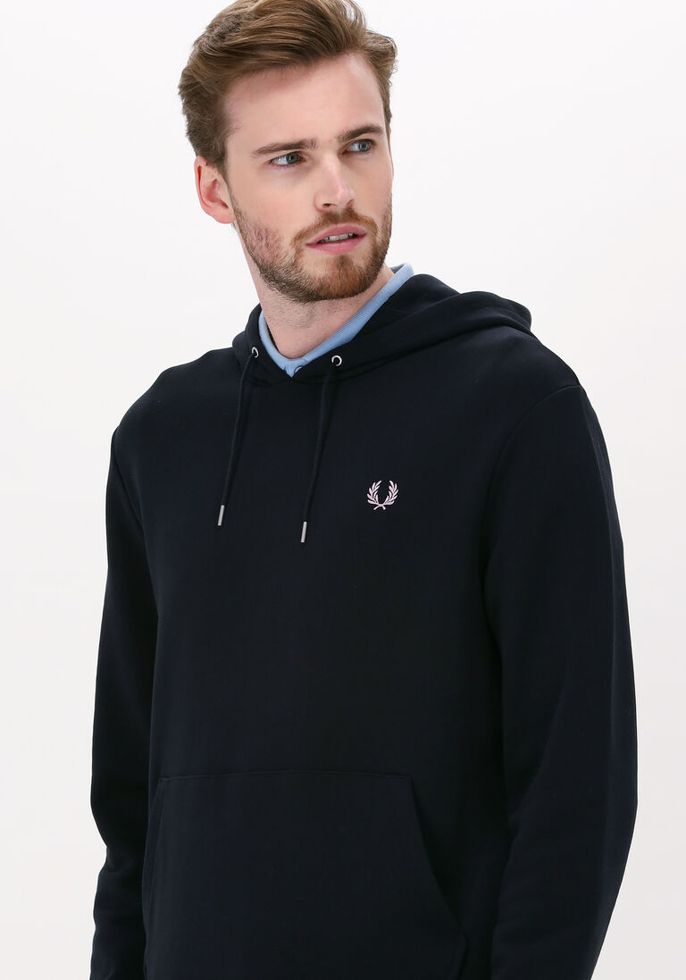 FRED PERRY donkerblauwe fred perry sweater tipped hooded sweatshirt