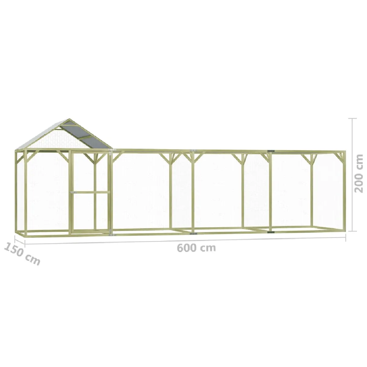 vidaXL Poulailler 6x1,5x2 m Pinède imprégnée