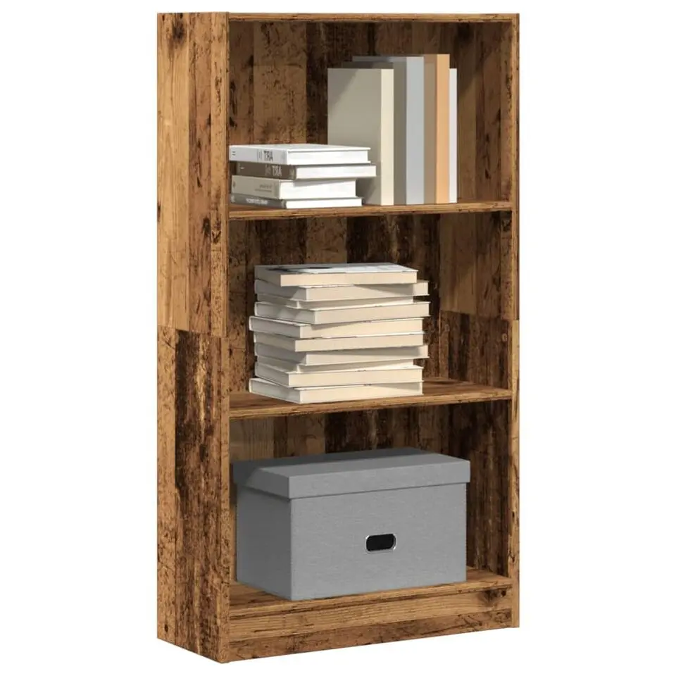 vidaXL - Boekenkast met 3 vakken - Oud hout - Bewerkt hout - 60x24x109 cm