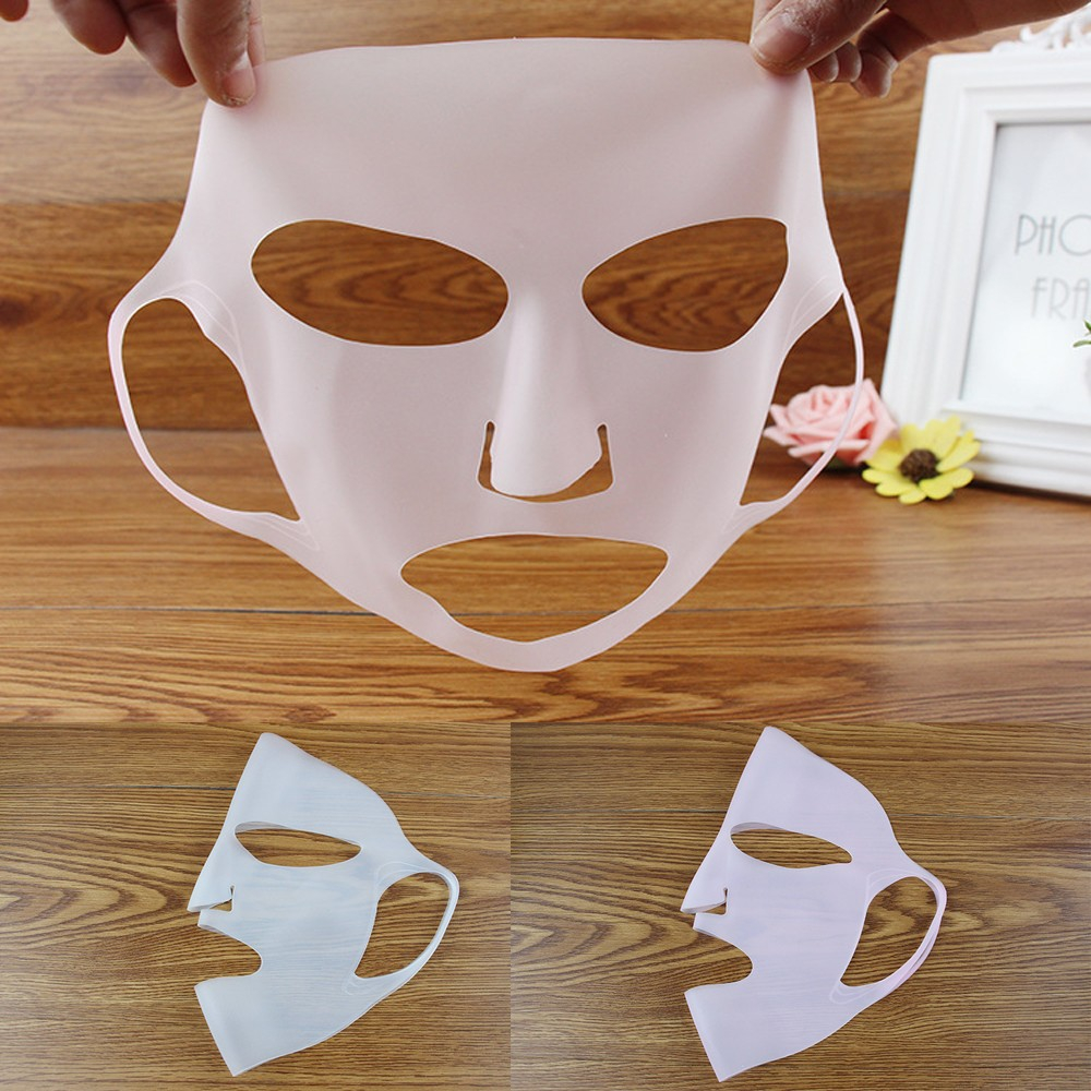 (2er Set) Wiederverwendbare Silikon Gesichtsmasken Abdeckung - Transparent