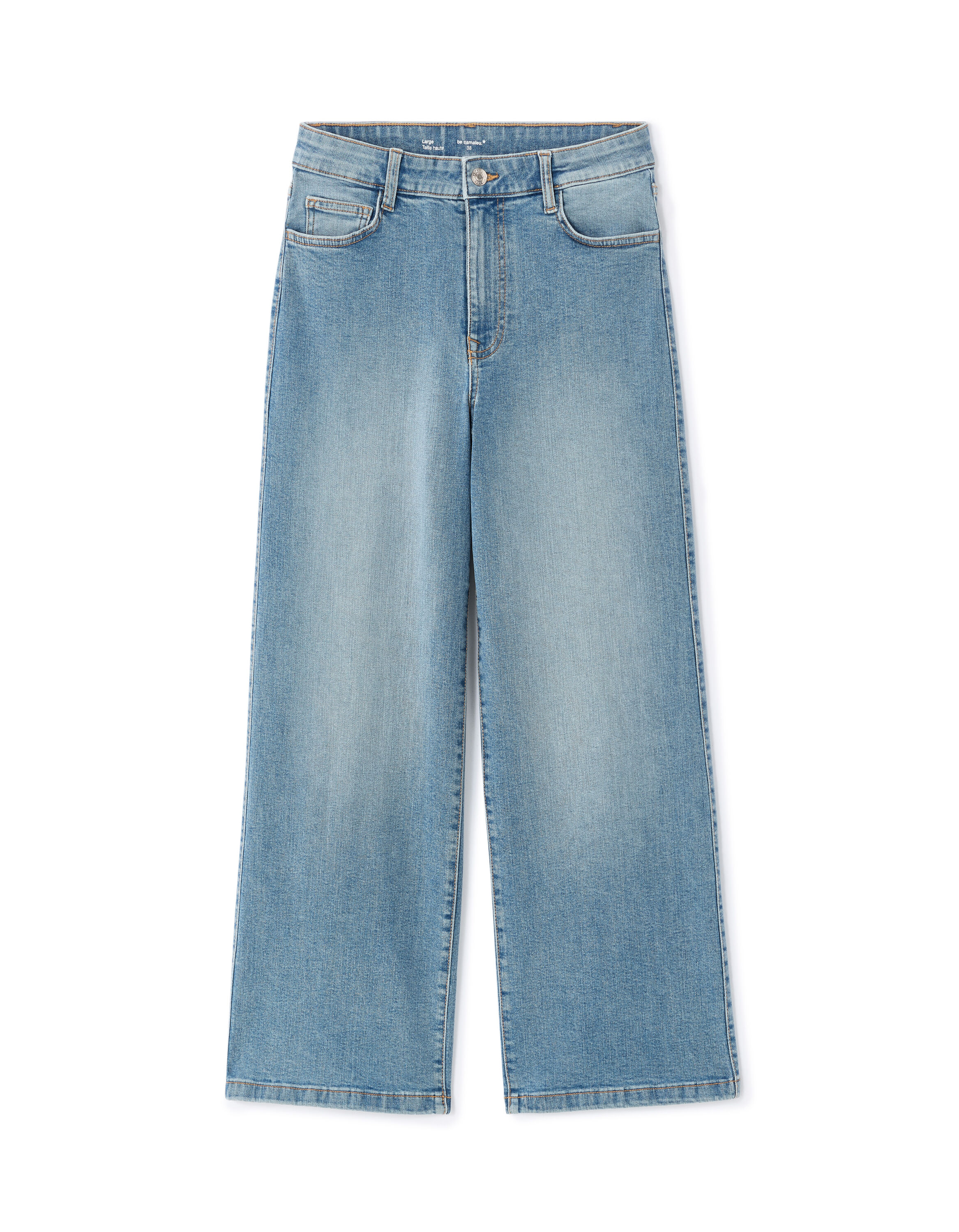 Jean large 7/8 coton stretch - double stone
