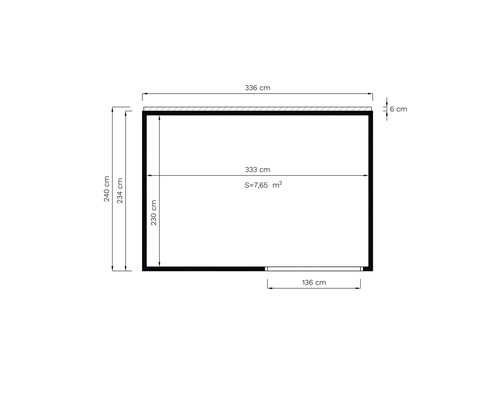 Bertilo Unico 2 paviljoen inclusief vloer, 337 x 234 cm, naturel