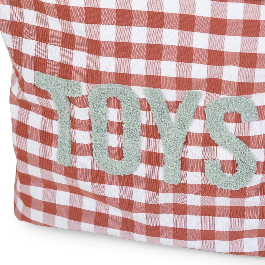 CHILDHOME Vichy Korb terracotta 30 x 30 x 30 cm