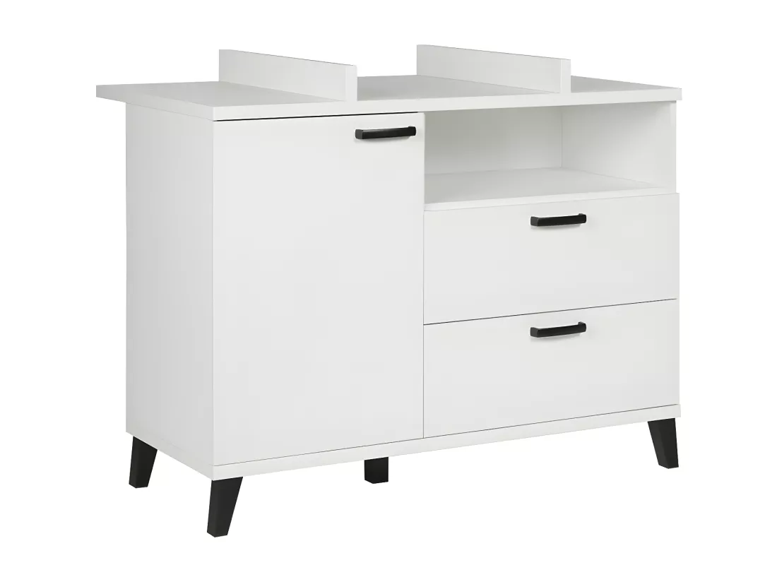 Commode bébé robuste avec table à langer intégrée coloris blanc collection DANAÉ.