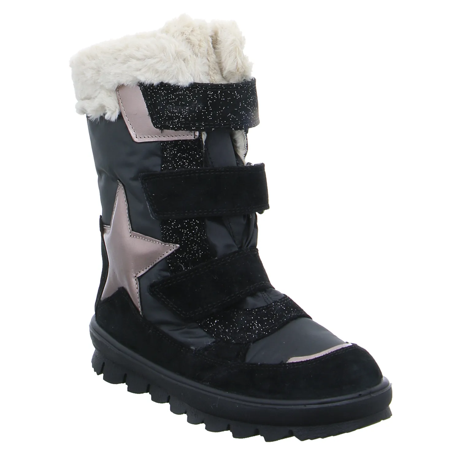 SUPERFIT Mädchen-Snowboot Membrane Schwarz Textil  Mädchen Winterstiefel