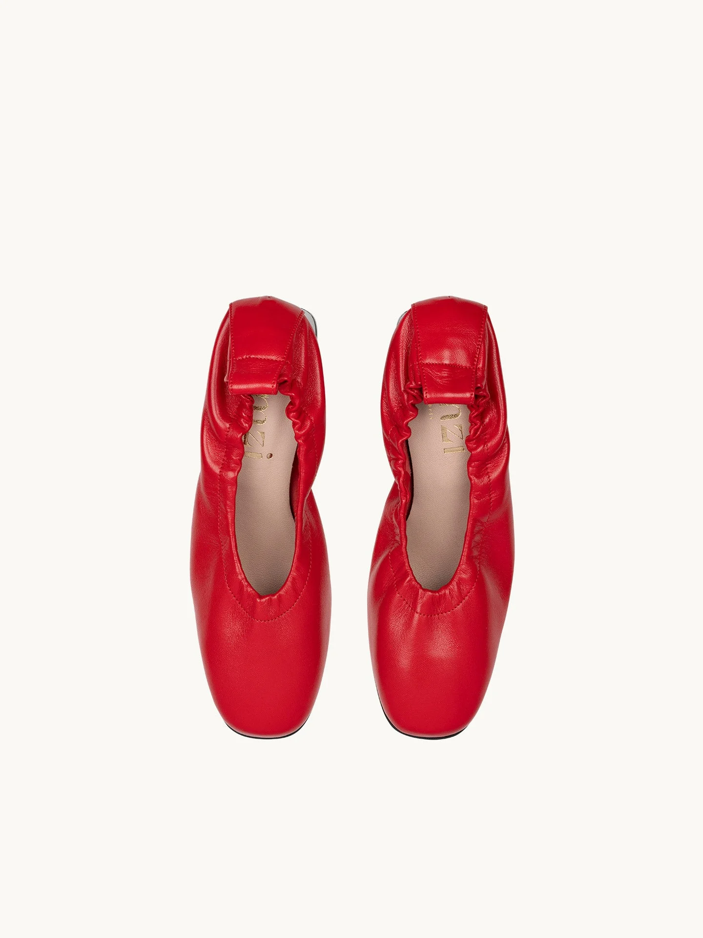 PERRI RED - Ballerines à talon en cuir nappa | Rouge