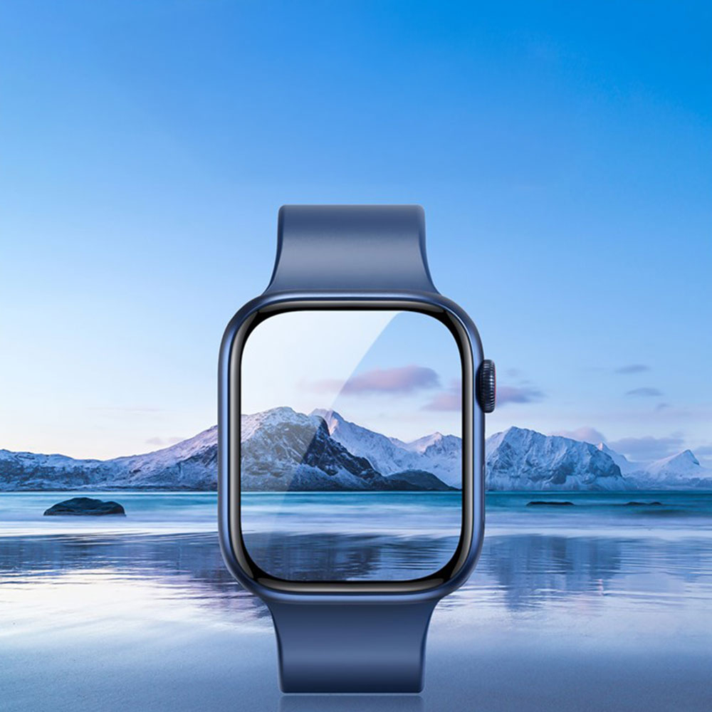 (2er Set) Apple Watch (40mm) Panzer Glas Display Schutz mit Rahmen - Schwarz