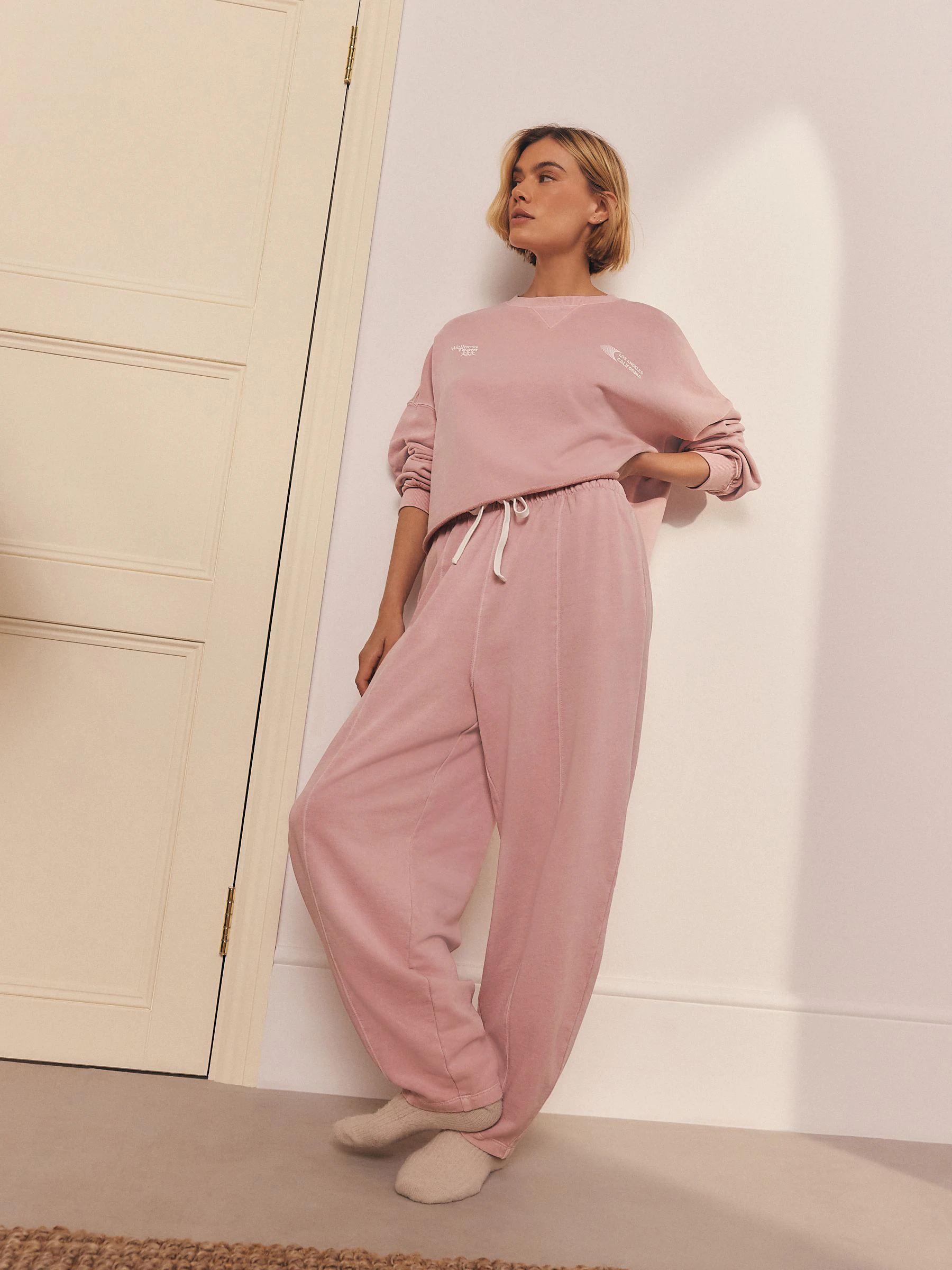 Roze - Barrel jeans joggingbroeken