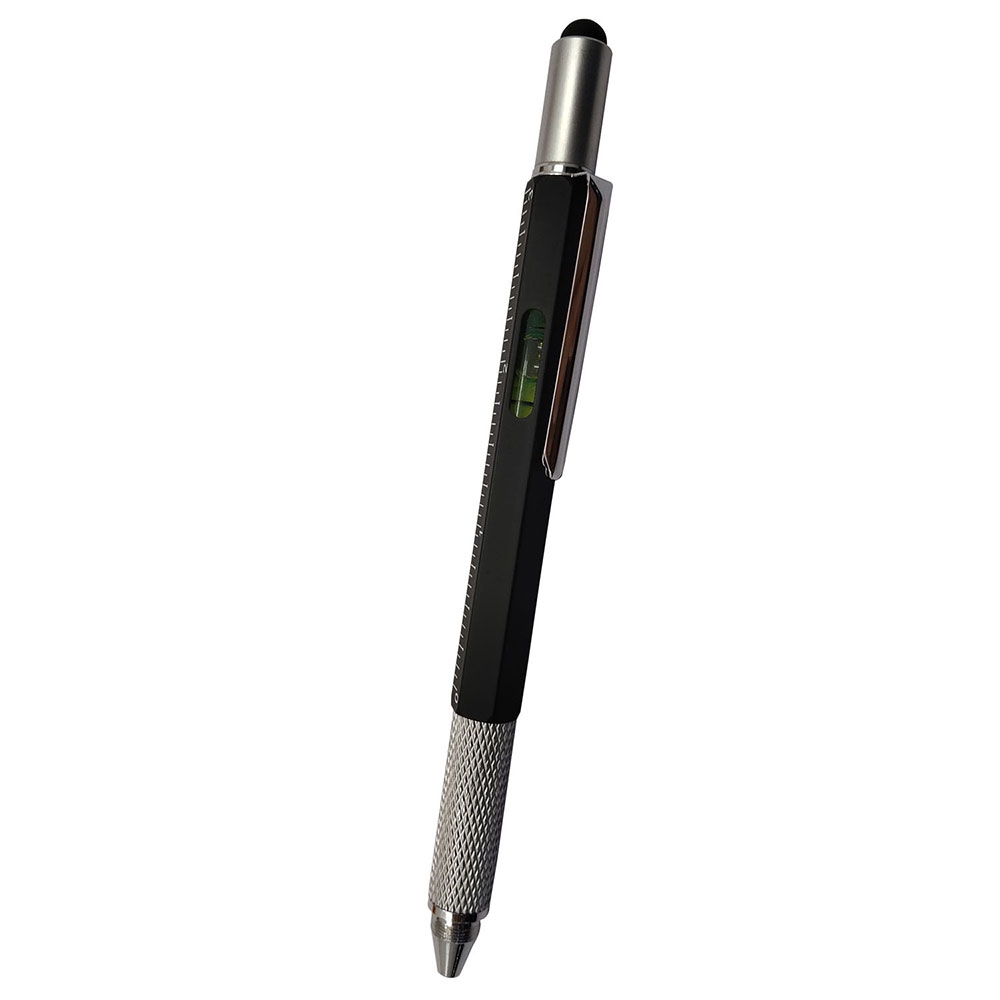 6in1 Multitool Werkzeug Kugelschreiber Touch Pen Wasserwaage Schraubendreher (Kreuz/Schlitz) Lineal (15cm)