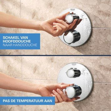 Grohe Precision Thermostat Perfect inbouw douchesysteem met  Vitalio Comfort 250 hoofddouche rond Chroom