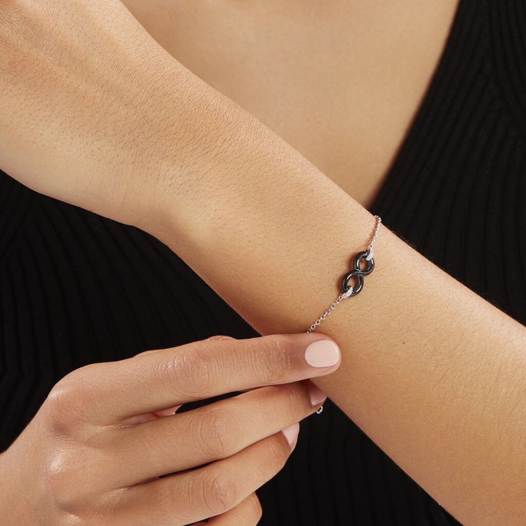 Bracelet Brigitte Argent Blanc Céramique Et Oxyde De Zirconium