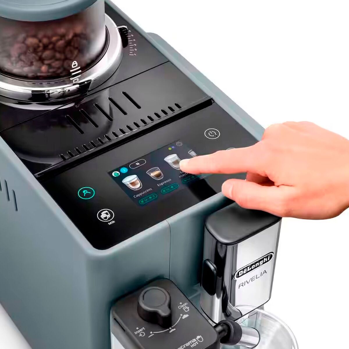 Delonghi Rivelia Helautomatisk kaffemaskin, grå & 2 stk kaffebønner DLSC600