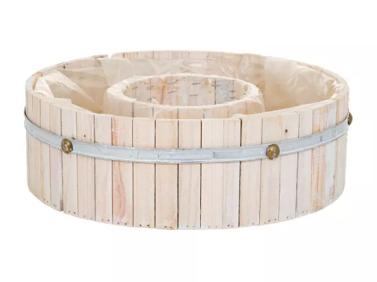 Panier rond en bois gris 36x36x11h