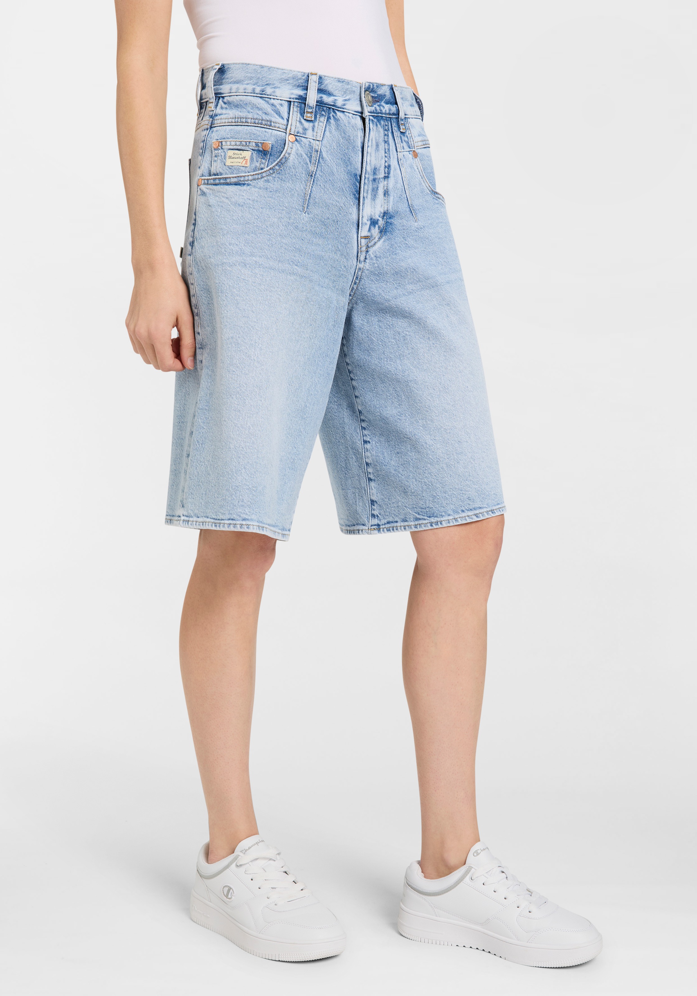Herrlicher Jeansbermudas »Brooke Bermuda Denim«, mit weitem Bein