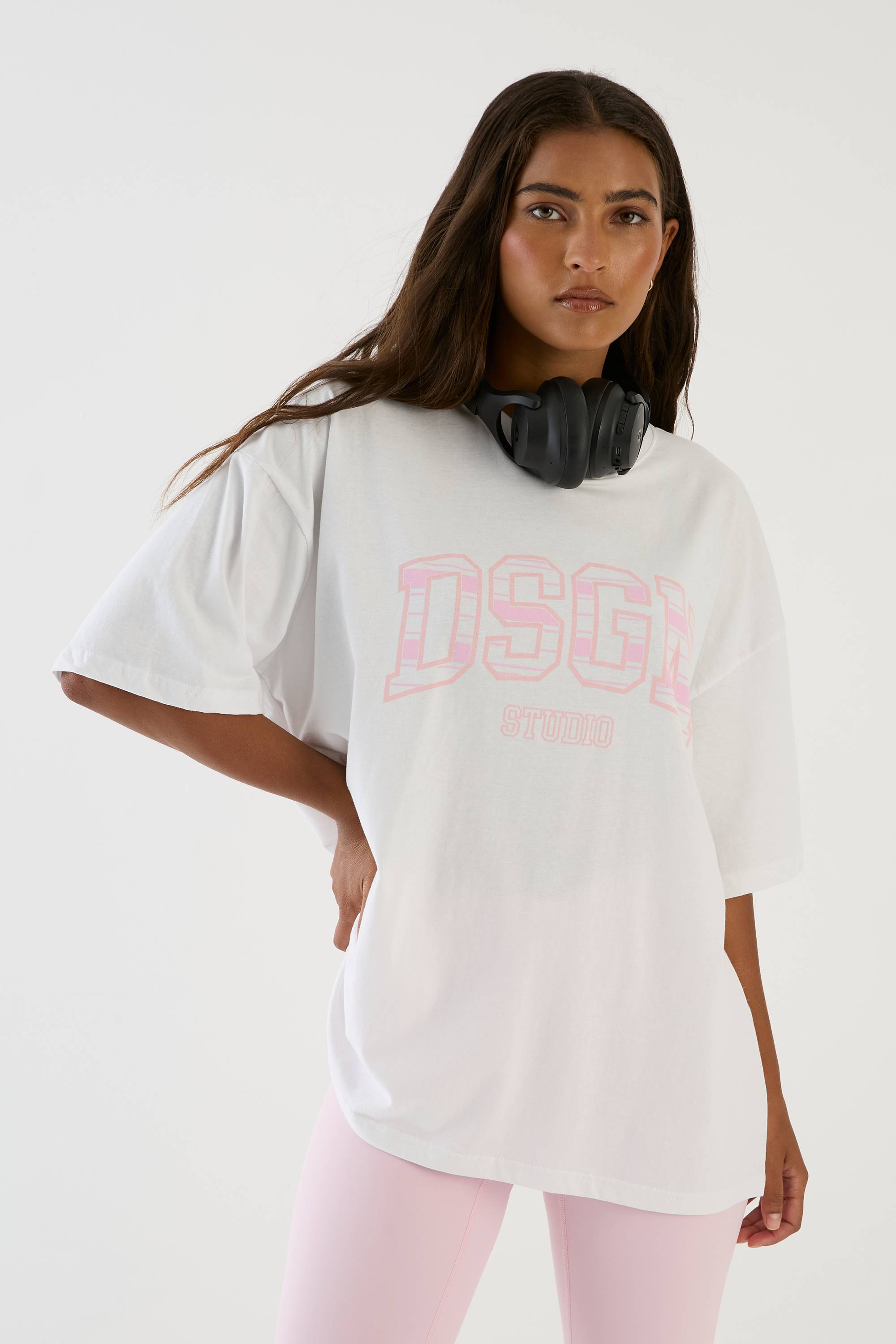 T-shirt Oversize À Imprimé Rayures Universitaires Dsgn Studio