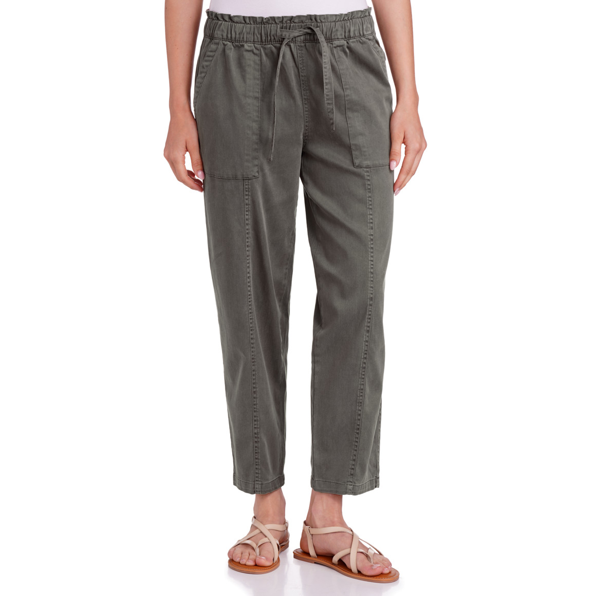 Gina Collection Damen Hose mit Tunnelzug dunkelgrün