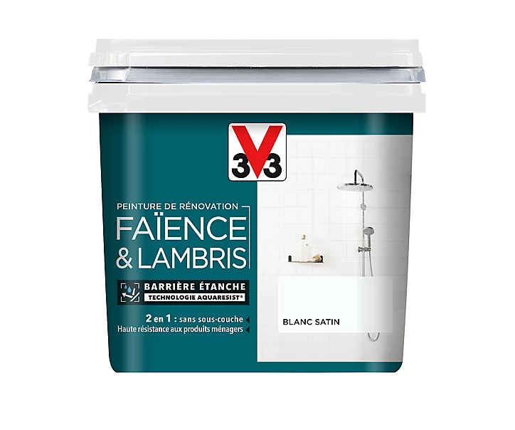 Peinture de rénovation faïence et lambris V33 blanc satin 750ml