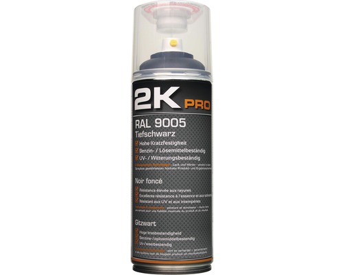 2K PRO matte spuitverf RAL 9005 gitzwart 400 ml