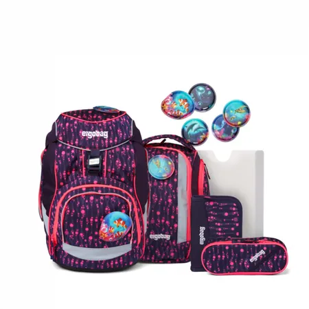 ergobag PACK Schulrucksack-Set Bärmuda Viereck, 6-teilig