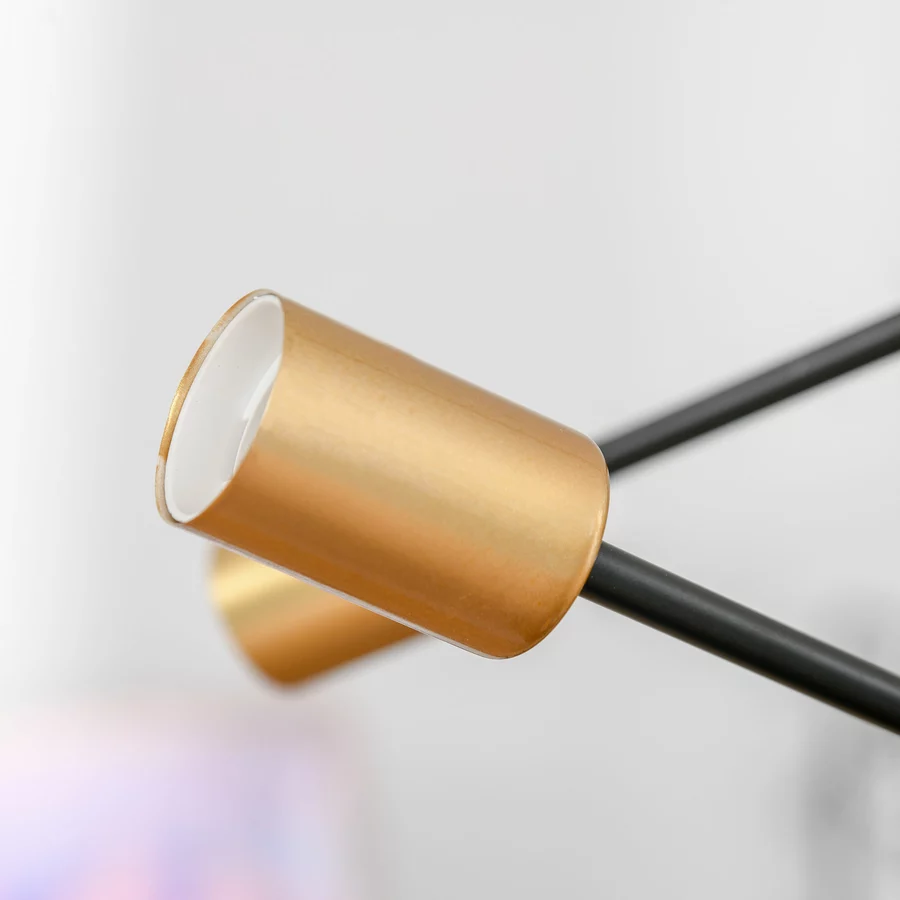 HOMCOM Hängeleuchte im Industrie-Design Schwarz, Gold