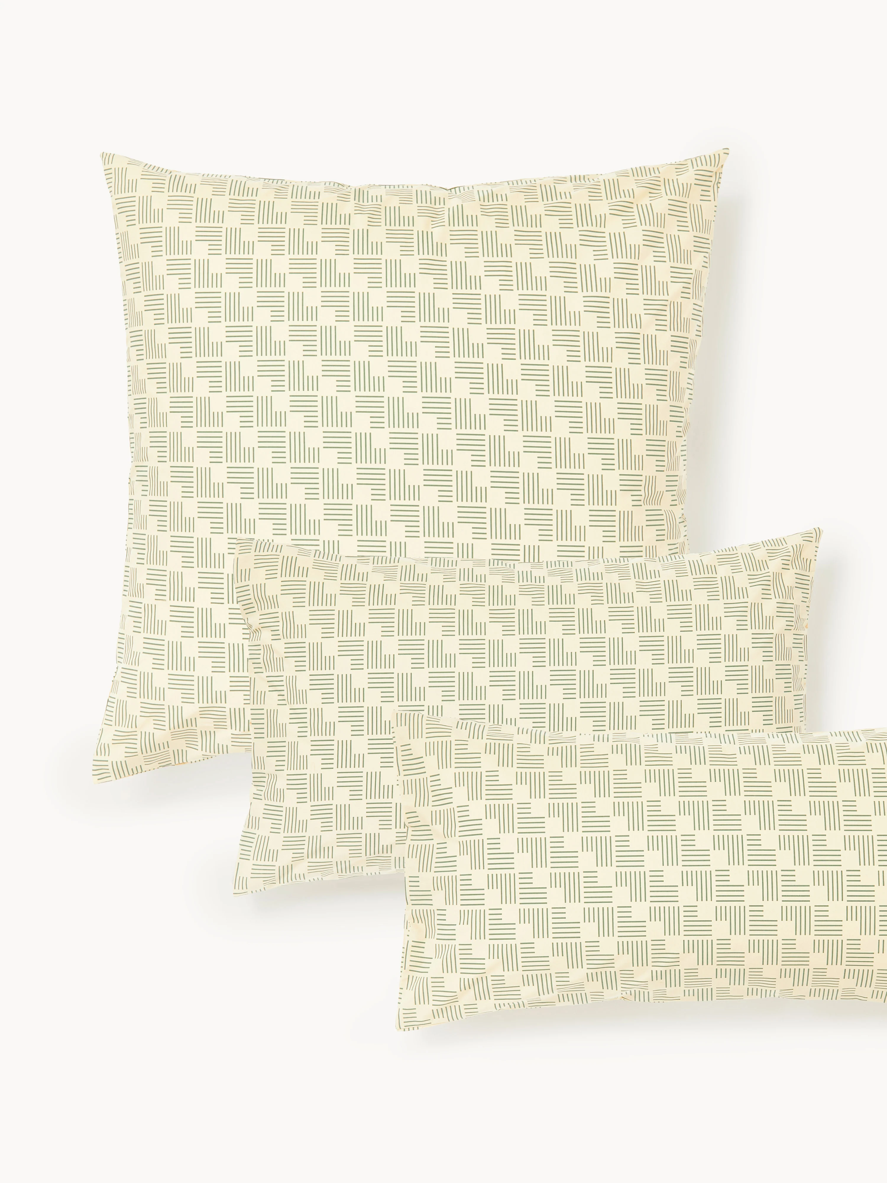 Katoenen perkal kussenhoes Inki met geometrische print
