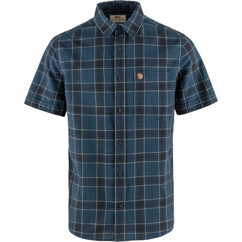 Testware Fjällräven Övik Travel SS Hemd Indigo Blue / Dark Navy Herren