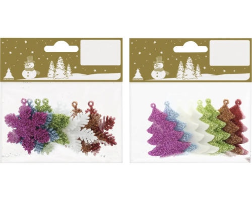 Kerstdecoratiehangers, 8 stuks, diverse kleuren
