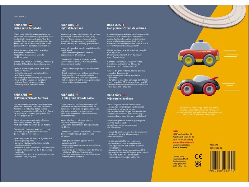 Haba Rennbahnauto Cars – Meine erste Rennbahn 27 Teile Kinderspielzeug