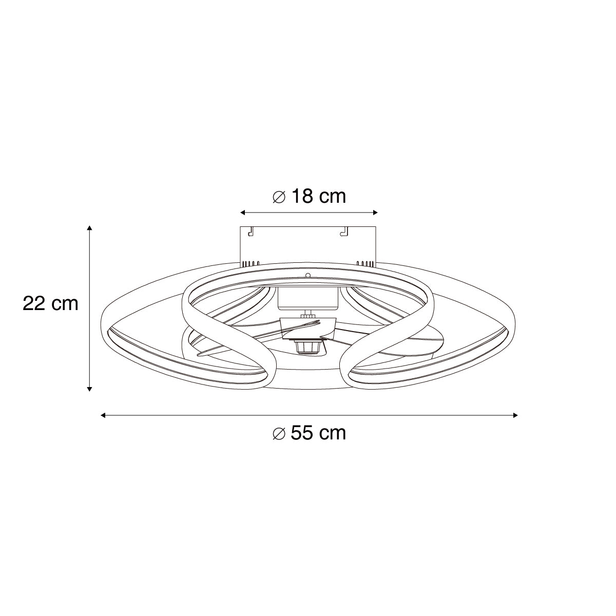 QAZQA Plafondventilator messing 55cm incl. LED dimbaar met