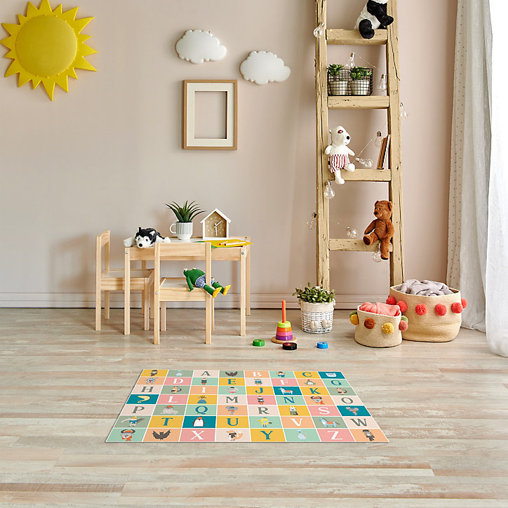 Tapis vinyle motif abecedaire multicolore L.83 x l.49,5 cm x ep. 2 mm