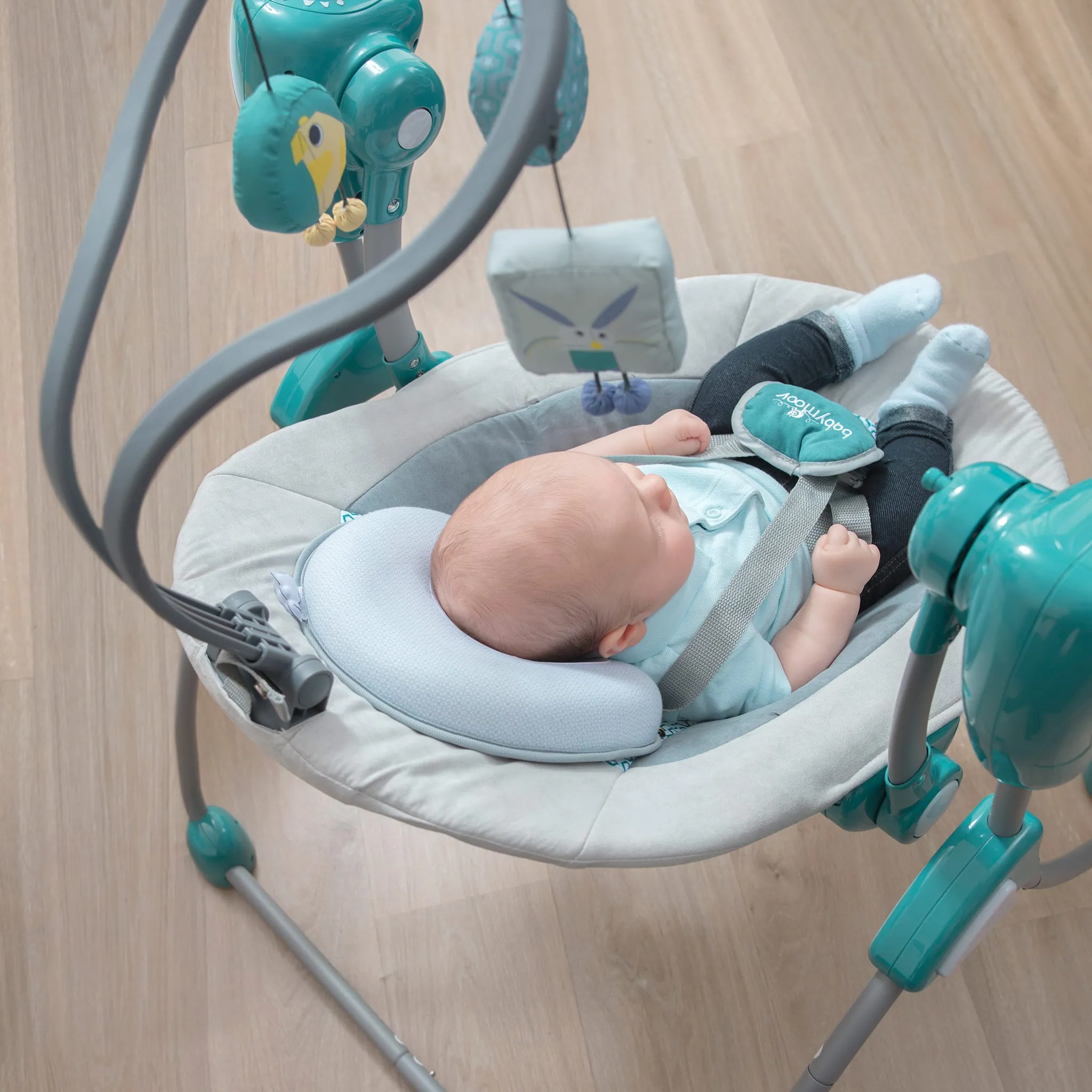 Babymoov Coussin Lovenest + Fraicheur - Bleu Mosaïque
