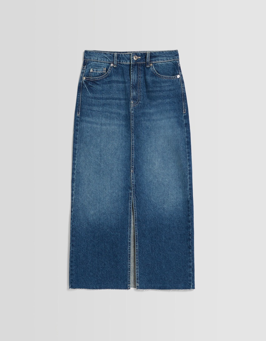 Saia longa de jeans