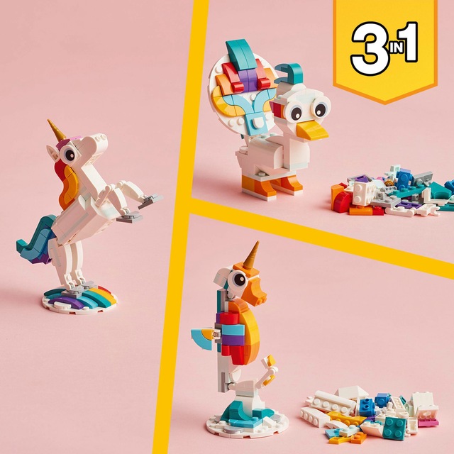 LEGO® Konstruktionsspielsteine »Magisches Einhorn (31140), LEGO® Creator 3in1«