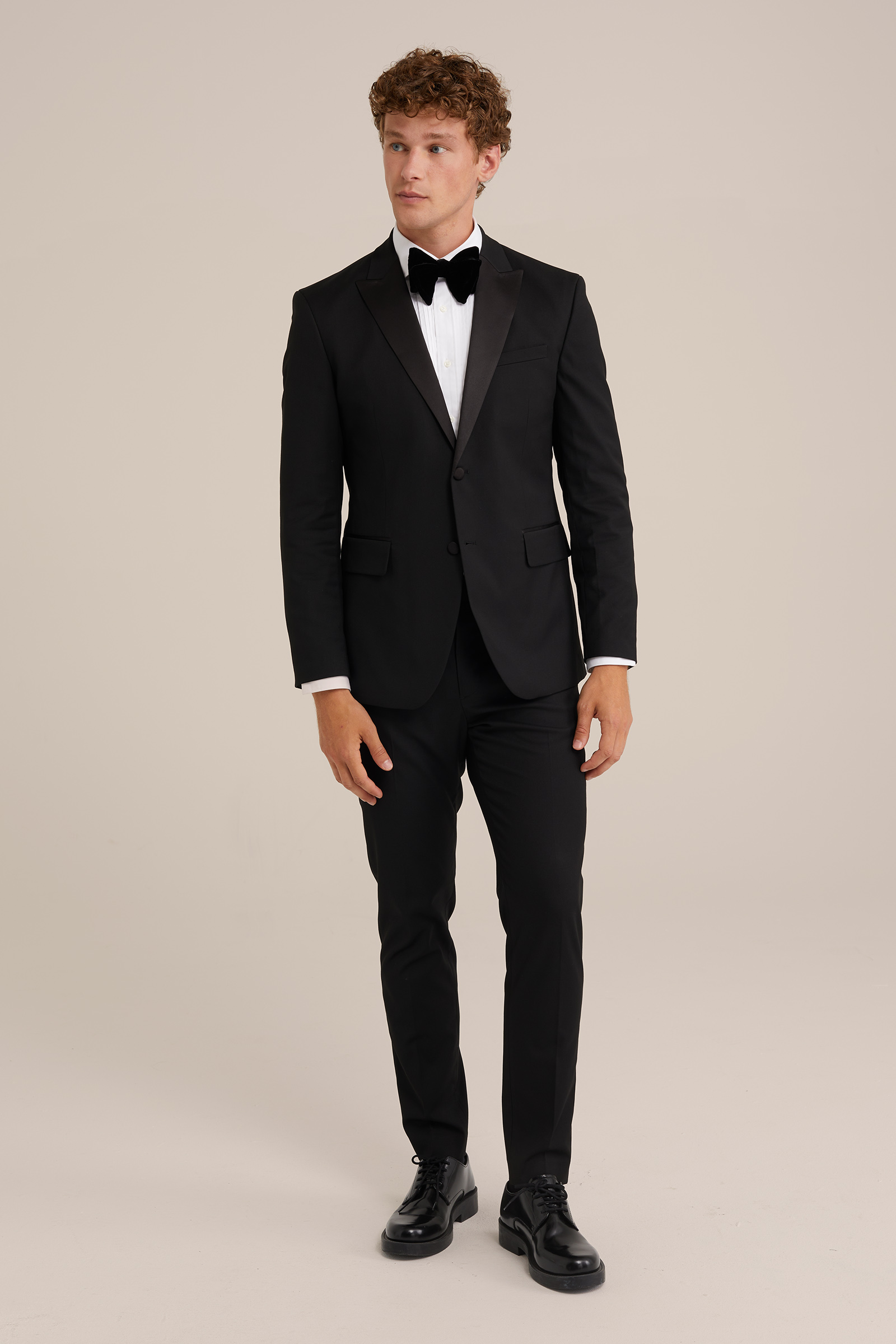 slim fit tuxedo blazer WE Fashion Zwart