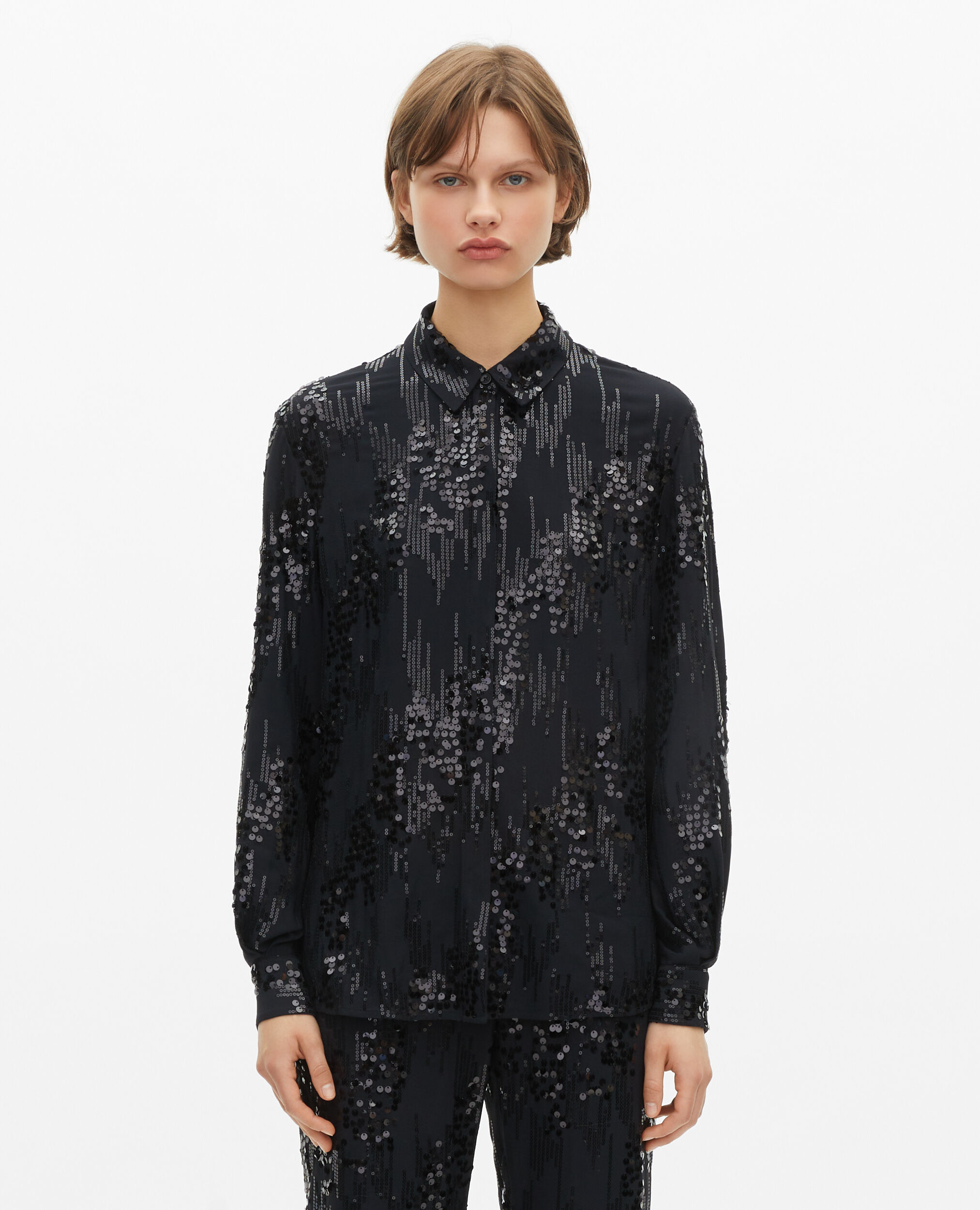 Chemise à sequins noire